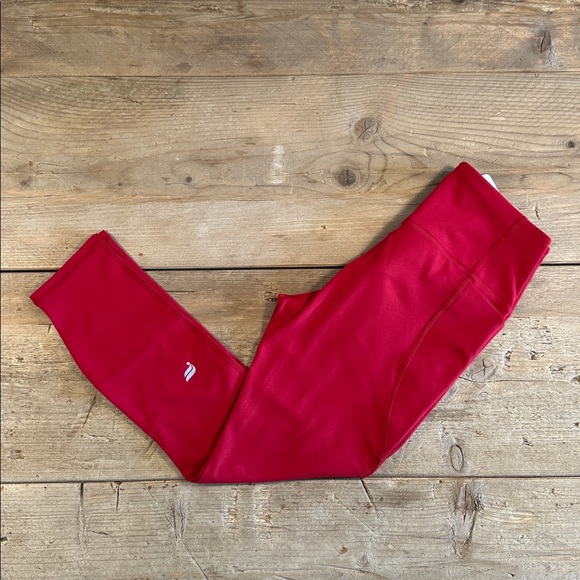 NWT- Fabletics PureLuxe High-Waisted Crossover 7/8 Leggings -HOLLY BERRY (24”) - Picture 4 of 12